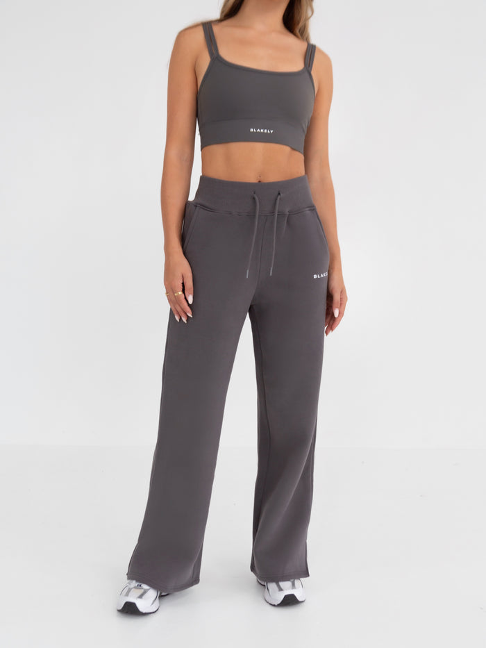 Soho Wide Leg Sweatpants - Charcoal