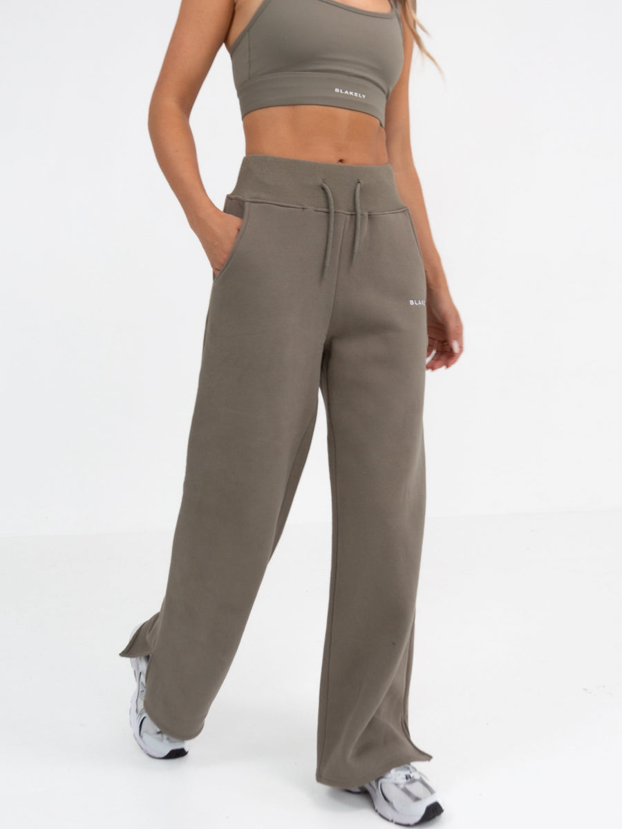 Soho Wide Leg Sweatpants - Safari Green