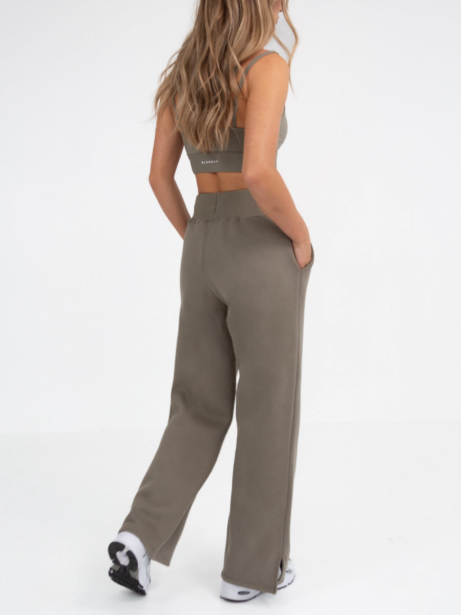 Soho Wide Leg Sweatpants - Safari Green