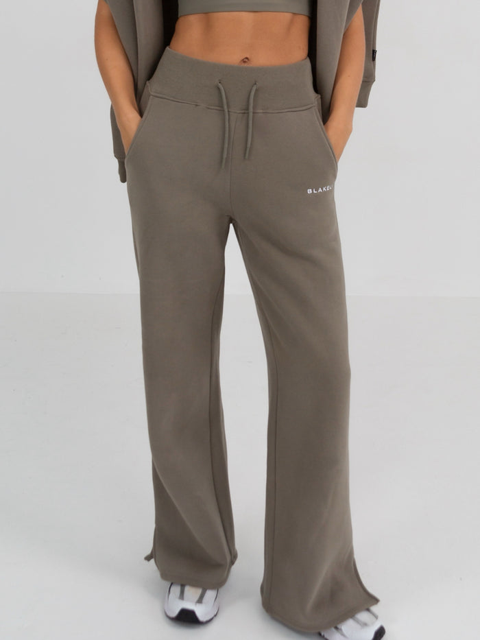 Soho Wide Leg Sweatpants - Safari Green