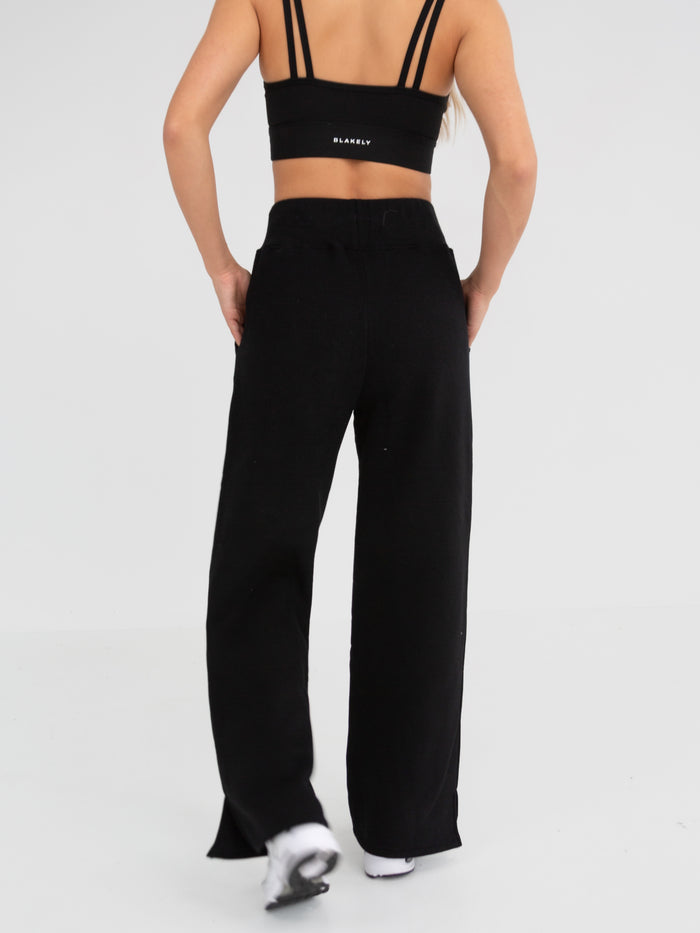 Soho Wide Leg Sweatpants - Black