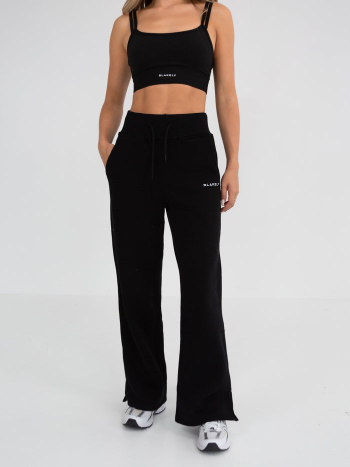 Soho Wide Leg Sweatpants - Black