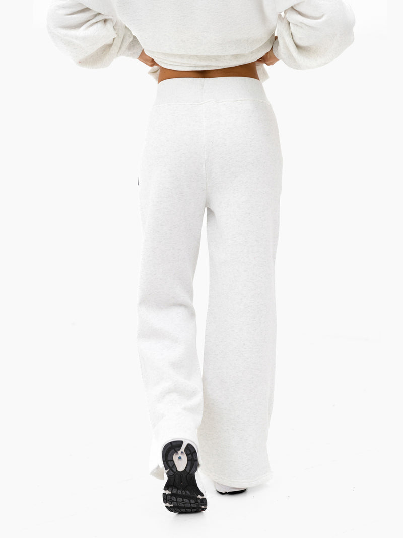 Heritage Wide Leg Sweatpants - Marl White & Chili Red