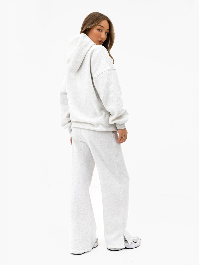Heritage Wide Leg Sweatpants - Marl White & Chili Red