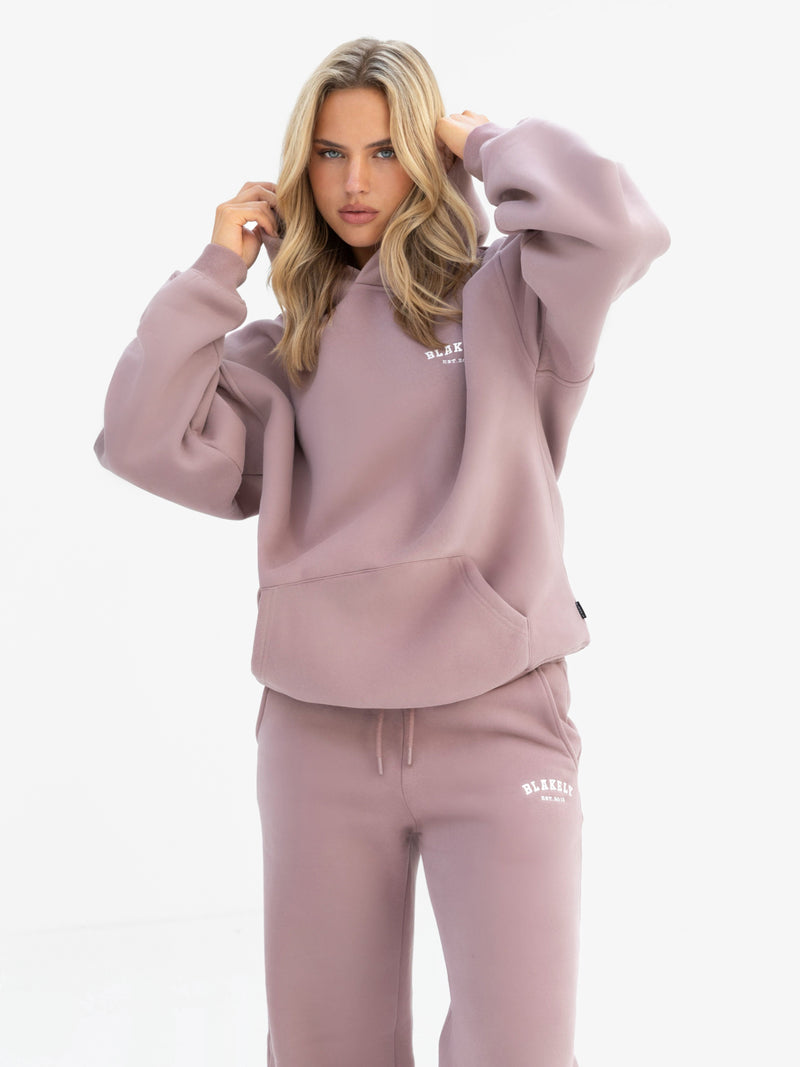 Varsity Wide Leg Sweatpants - Dusty Pink