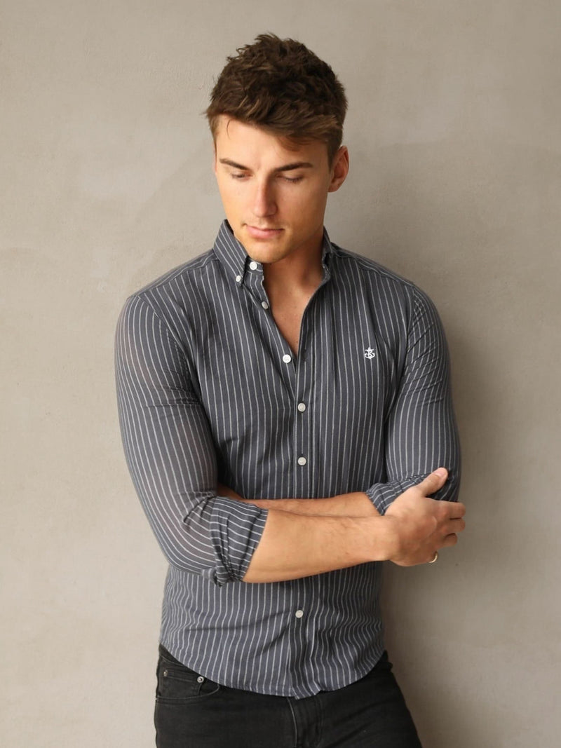 Modena Stripe Shirt - Navy