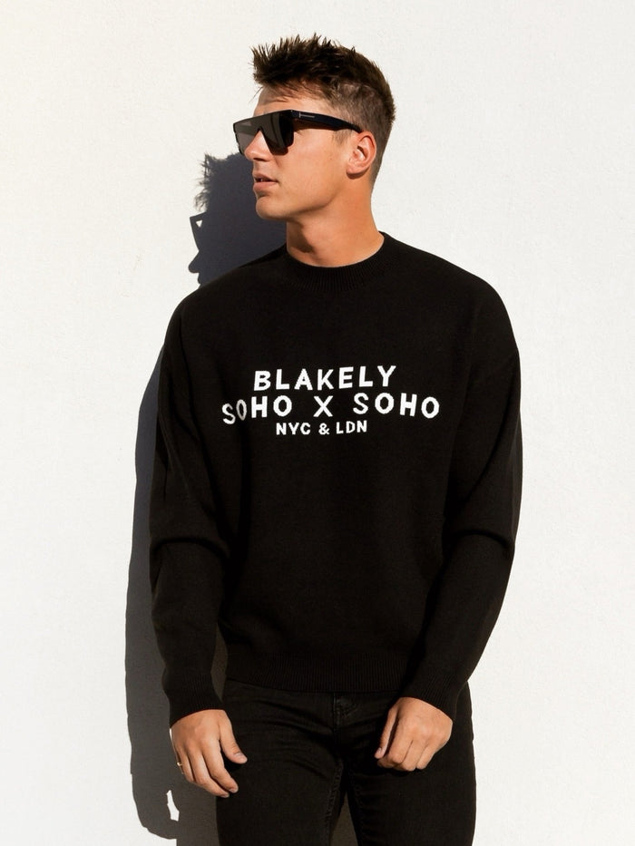 Soho Relaxed Knitted Jumper - Black