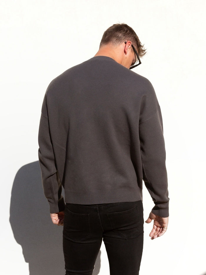 Soho Relaxed Knitted Jumper - Charcoal