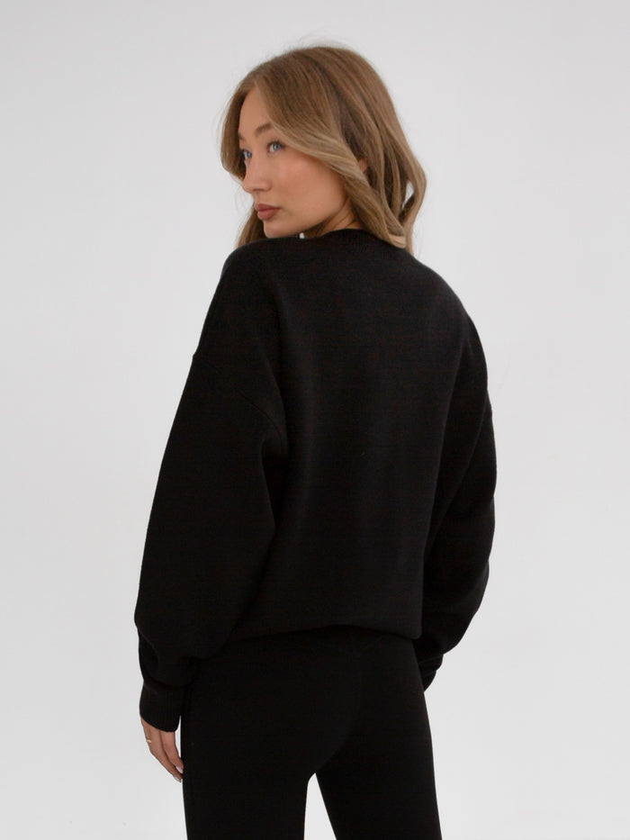 Soho Script Knitted Jumper - Black