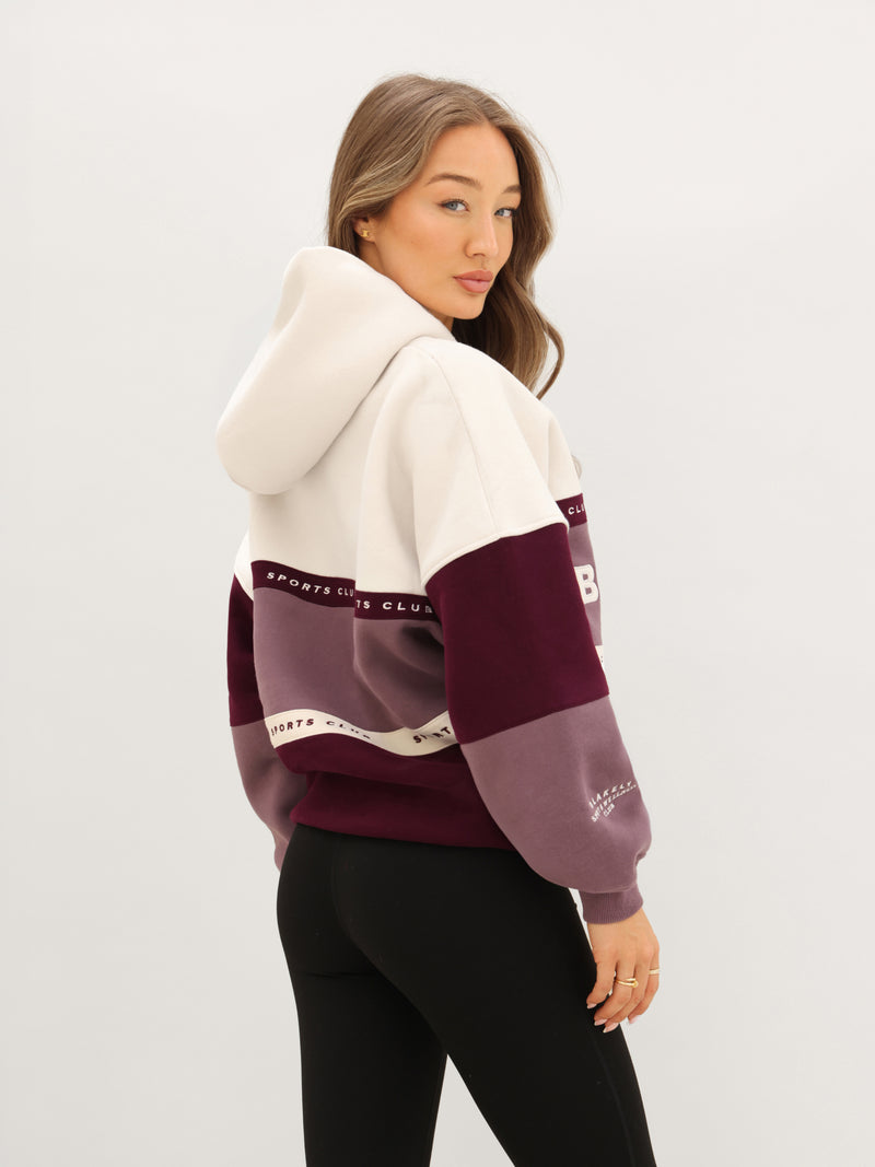 Alpine Oversized Hoodie - Dark Cherry & Washed Plum