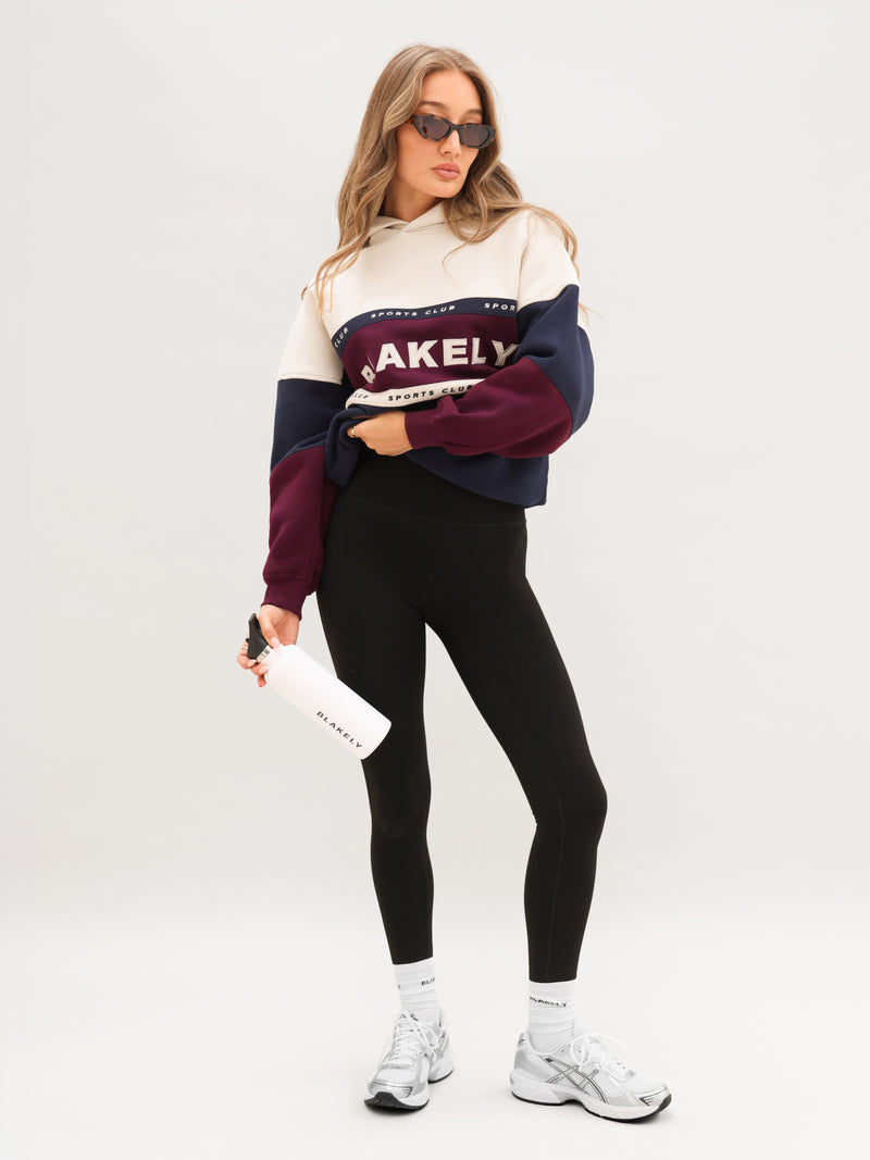 Alpine Oversized Hoodie - Dark Navy & Dark Cherry