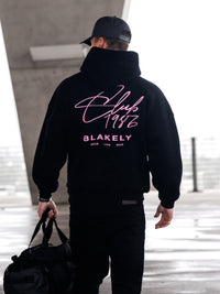 Club Relaxed Hoodie - Black & Pink