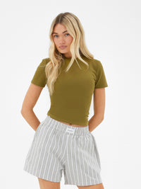 Lucia Baby Tee - Deep Olive