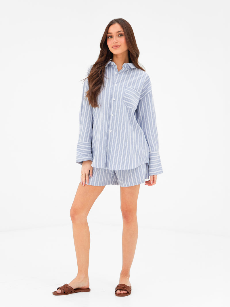 Elena Stripe Shirt - Blue