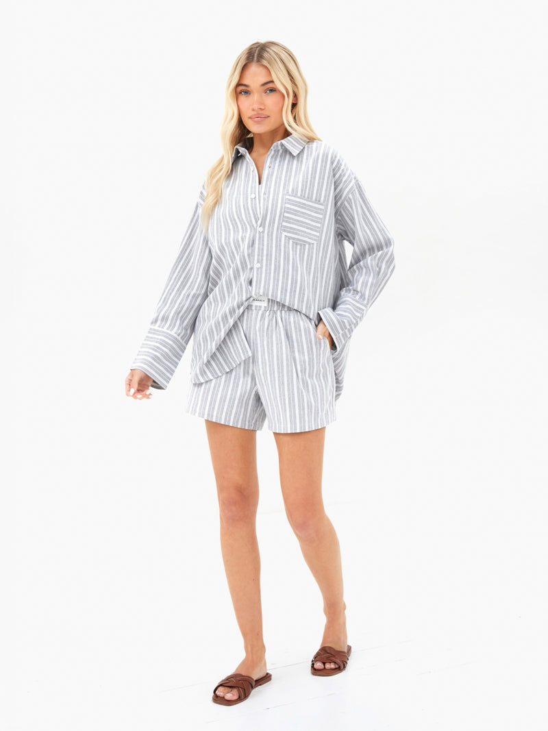 Elena Stripe Shirt - Grey