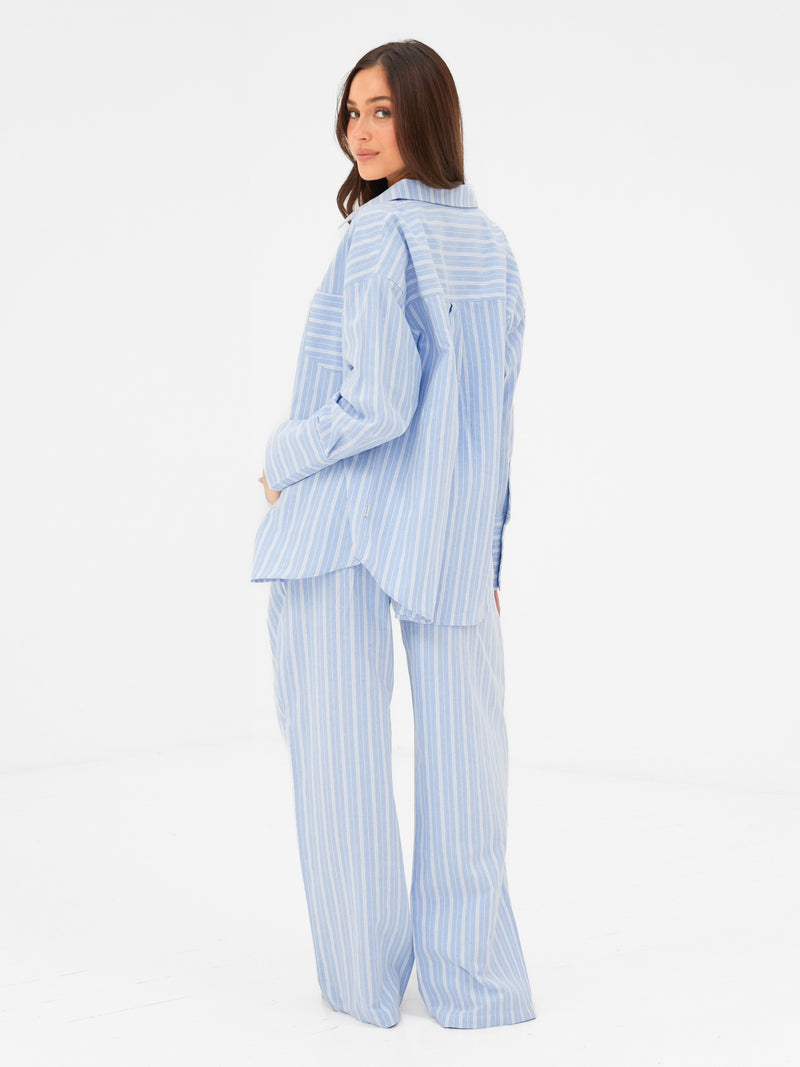 Elena Stripe Shirt - Light Blue