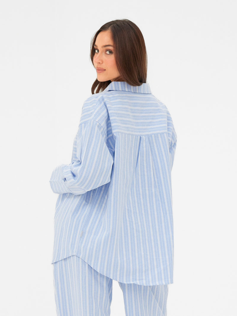 Elena Stripe Shirt - Light Blue