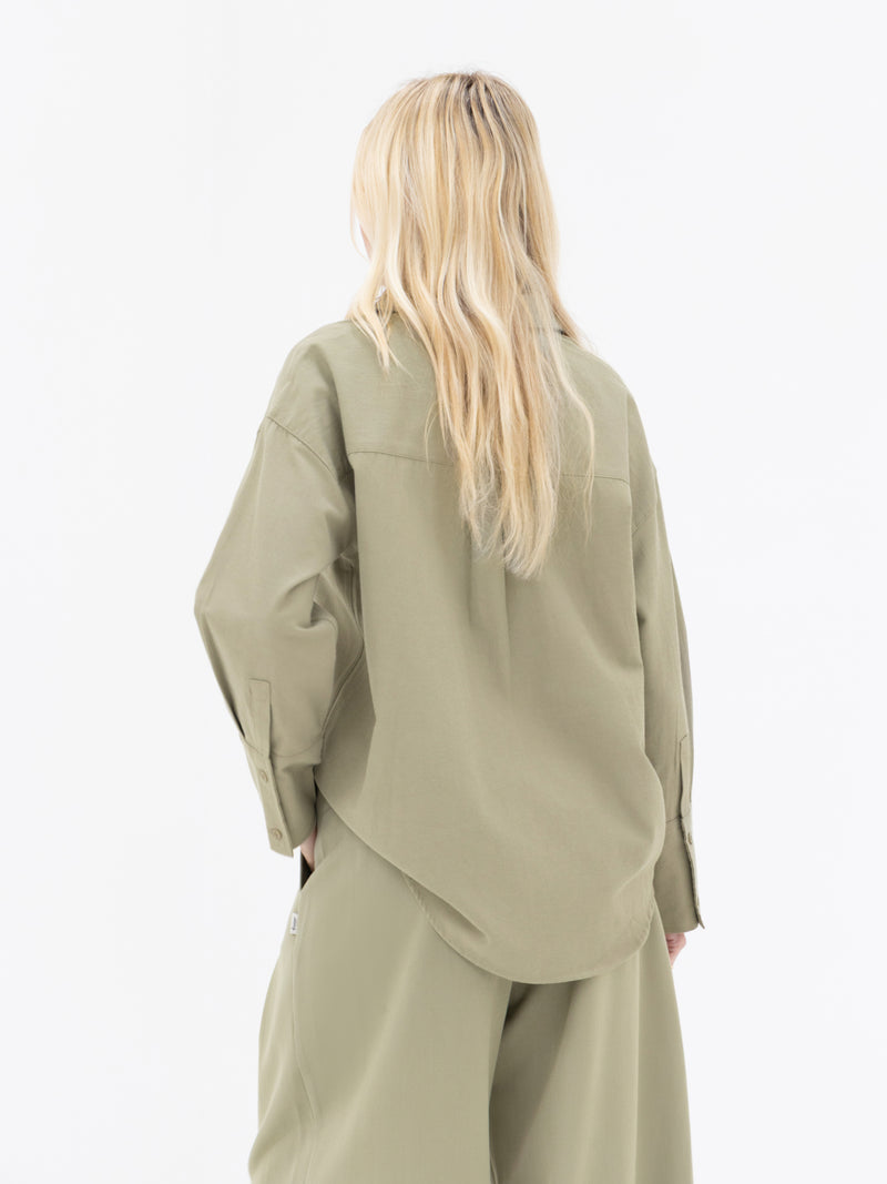 Sabrina Oversized Shirt - Warm Olive