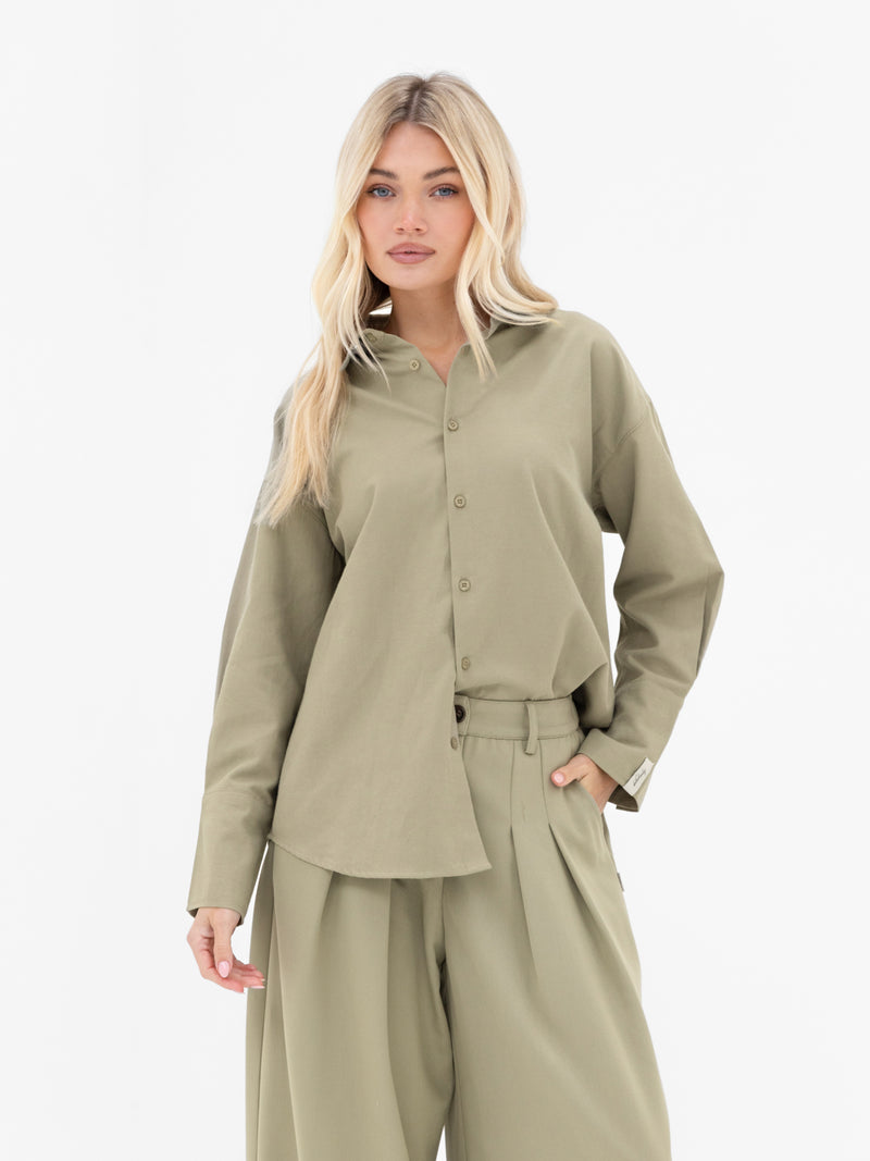 Sabrina Oversized Shirt - Warm Olive