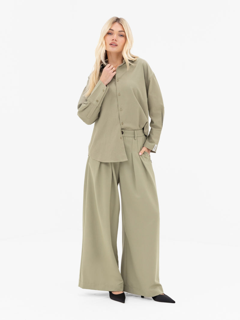 Sabrina Oversized Shirt - Warm Olive