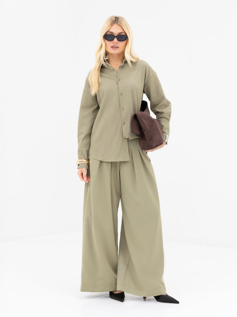 Sabrina Oversized Shirt - Warm Olive