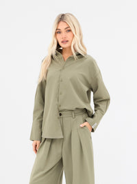 Sabrina Oversized Shirt - Warm Olive