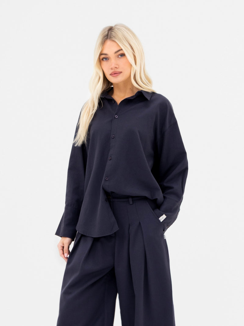 Sabrina Oversized Shirt - Soft Navy