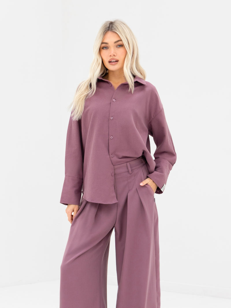 Sabrina Oversized Shirt - Dusty Rose