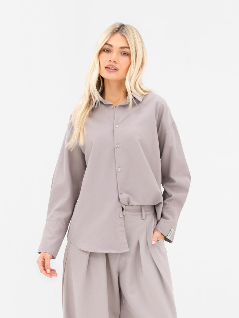 Sabrina Oversized Shirt - Pebble