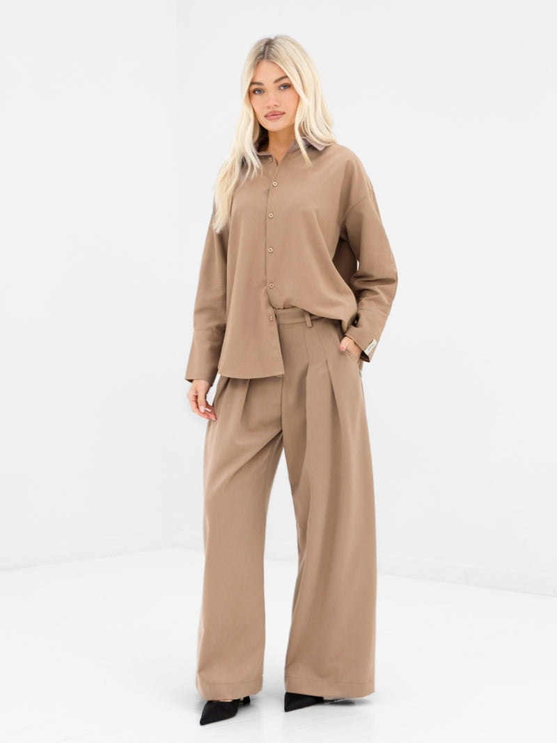 Sabrina Oversized Shirt - Tan