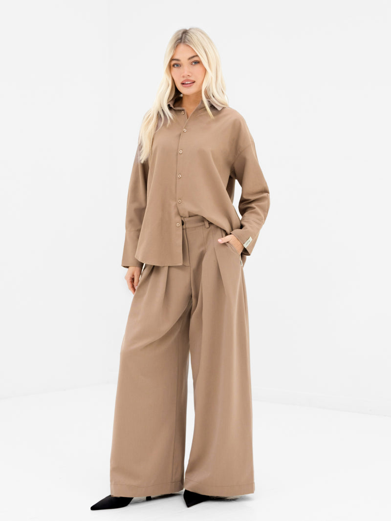 Sabrina Oversized Shirt - Tan