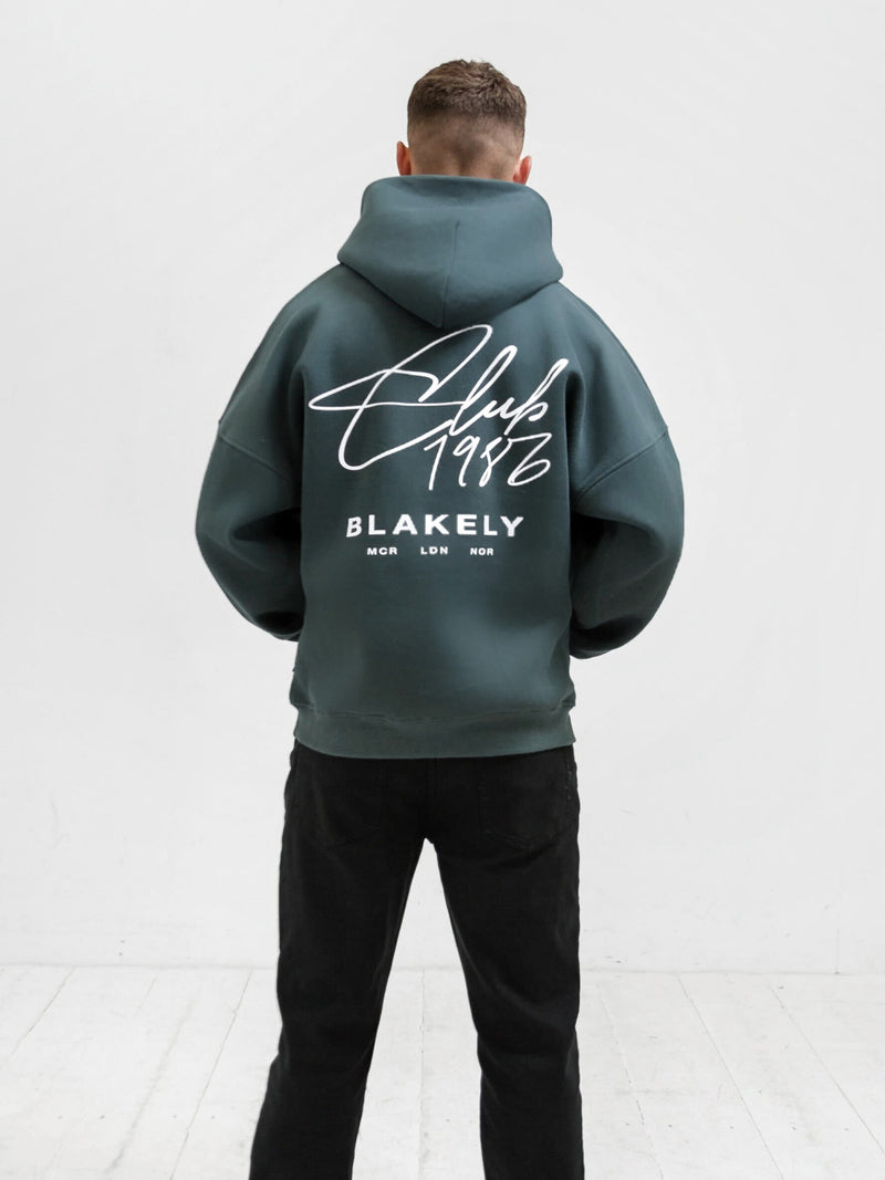 Club Relaxed Hoodie - Teal Green