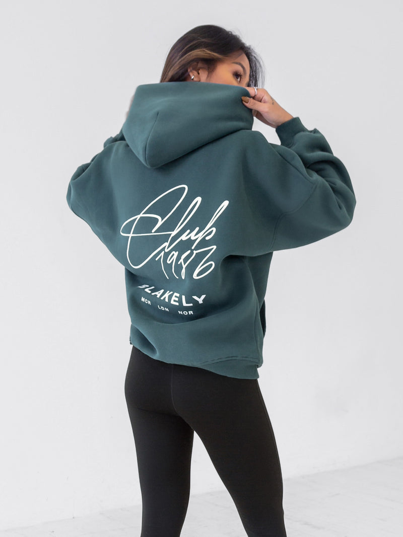 Club Oversized Hoodie - Teal Green