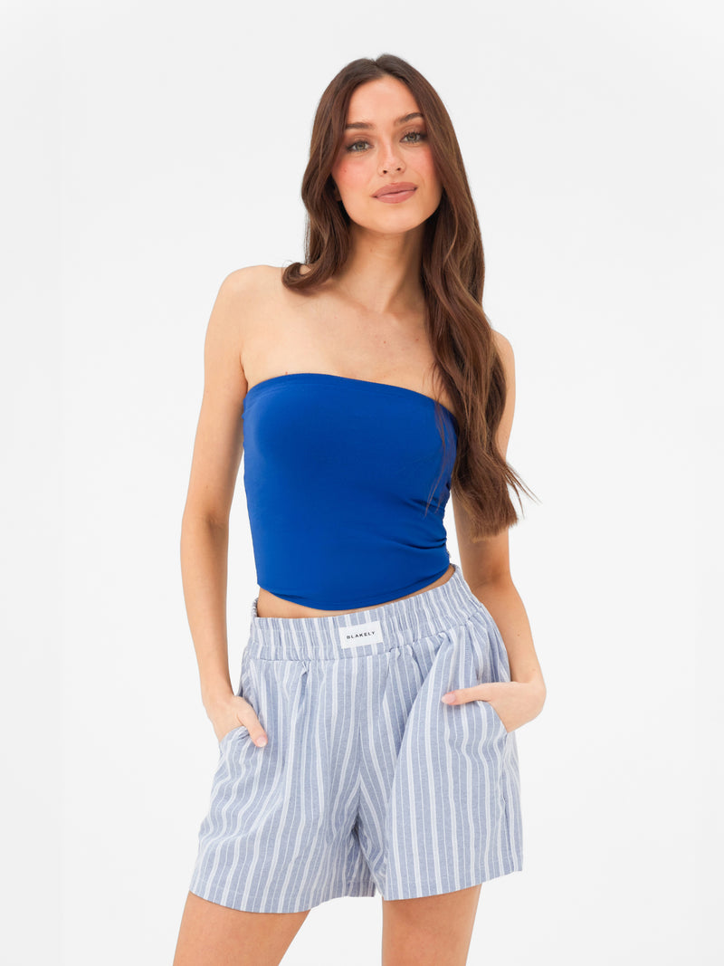 Elena Stripe Shorts - Blue