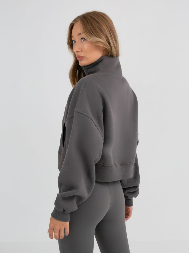 Soho 1/4 Zip Sweater - Charcoal