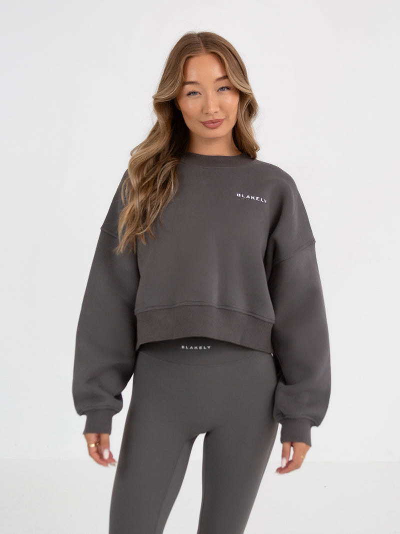 Soho Cropped Sweater - Charcoal