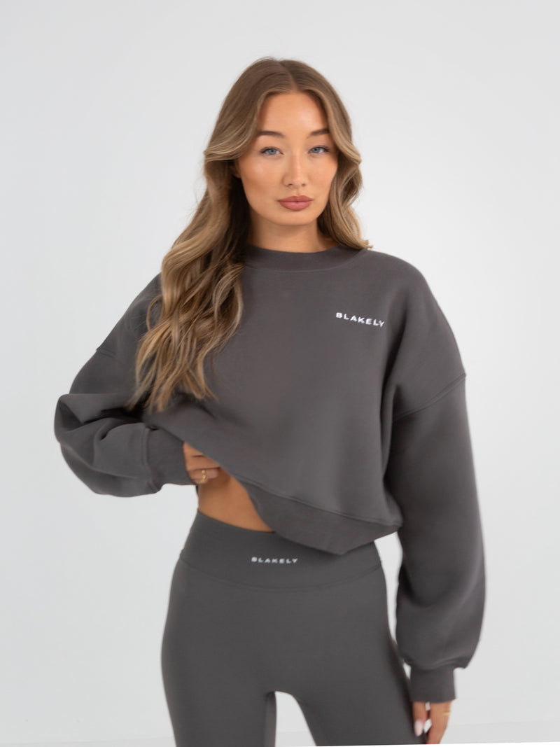 Soho Cropped Sweater - Charcoal