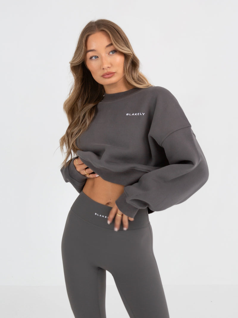 Soho Cropped Sweater - Charcoal