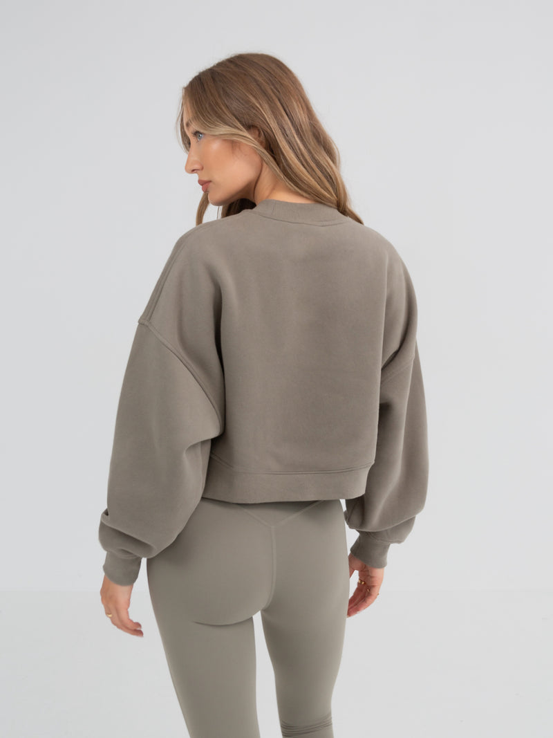 Soho Cropped Sweater - Safari Green