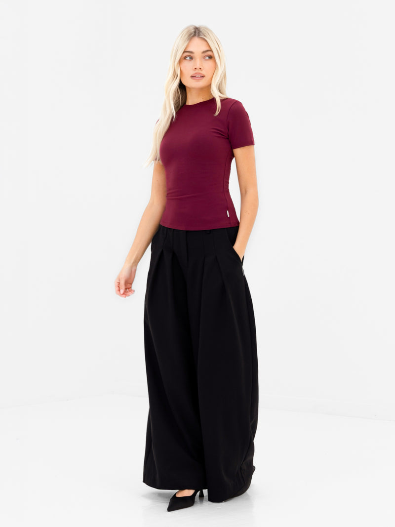 Lucia Baby Tee - Burgundy