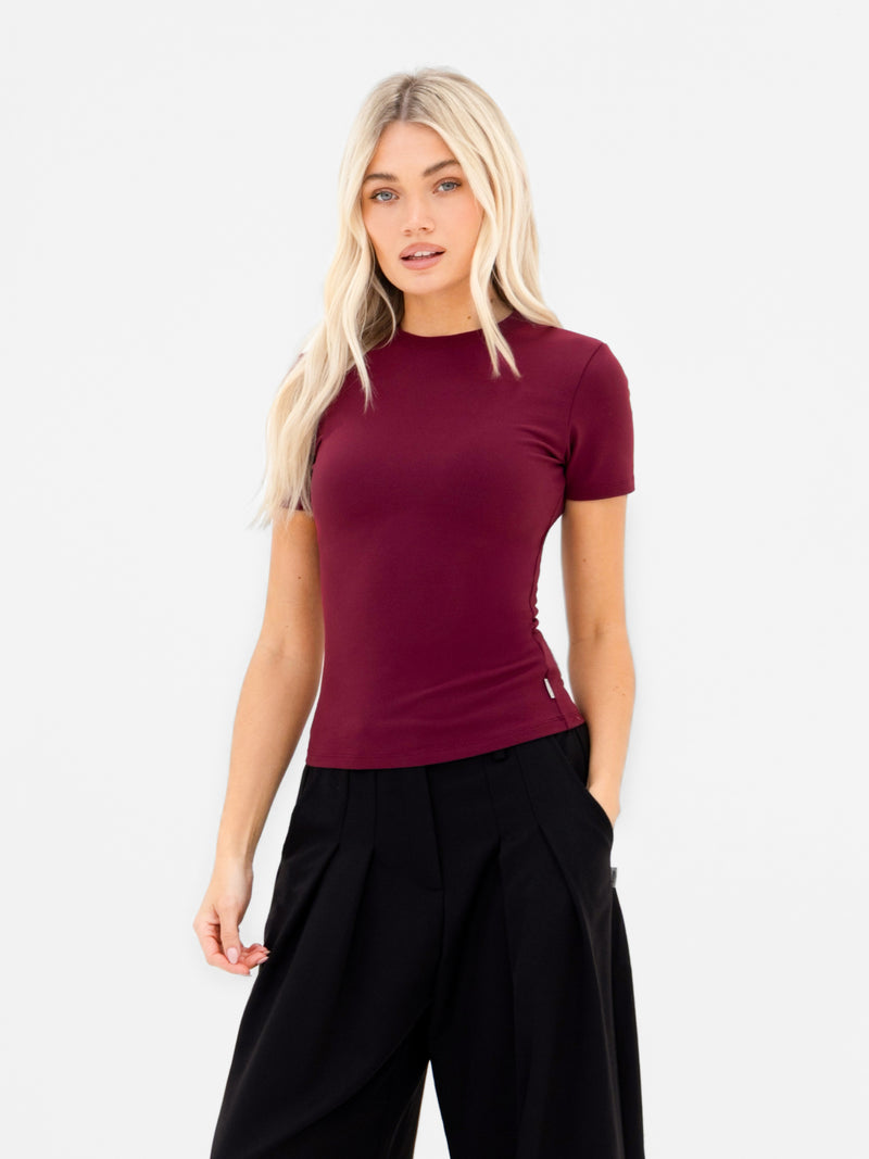 Lucia Baby Tee - Burgundy