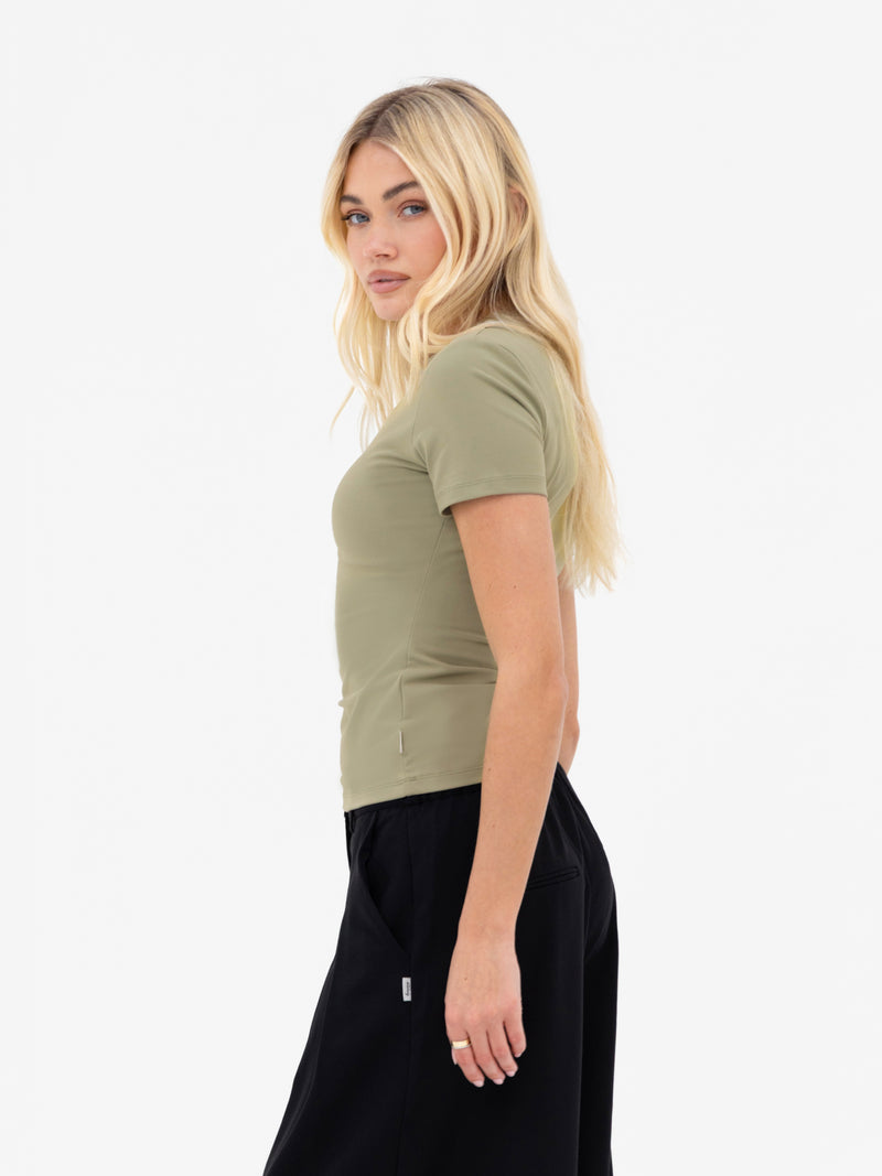 Lucia Baby Tee - Warm Olive