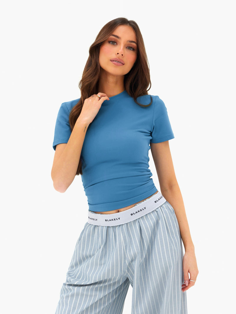Lucia Baby Tee - Teal Blue