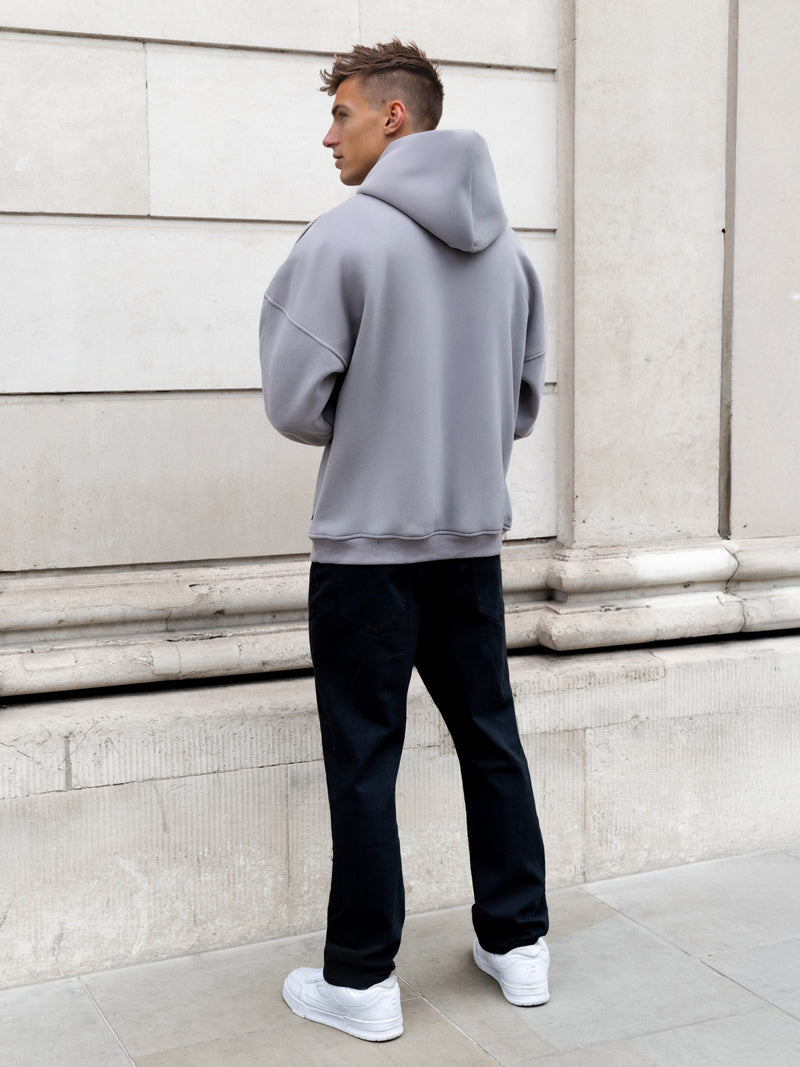 Rhys Relaxed Hoodie - Mid Grey