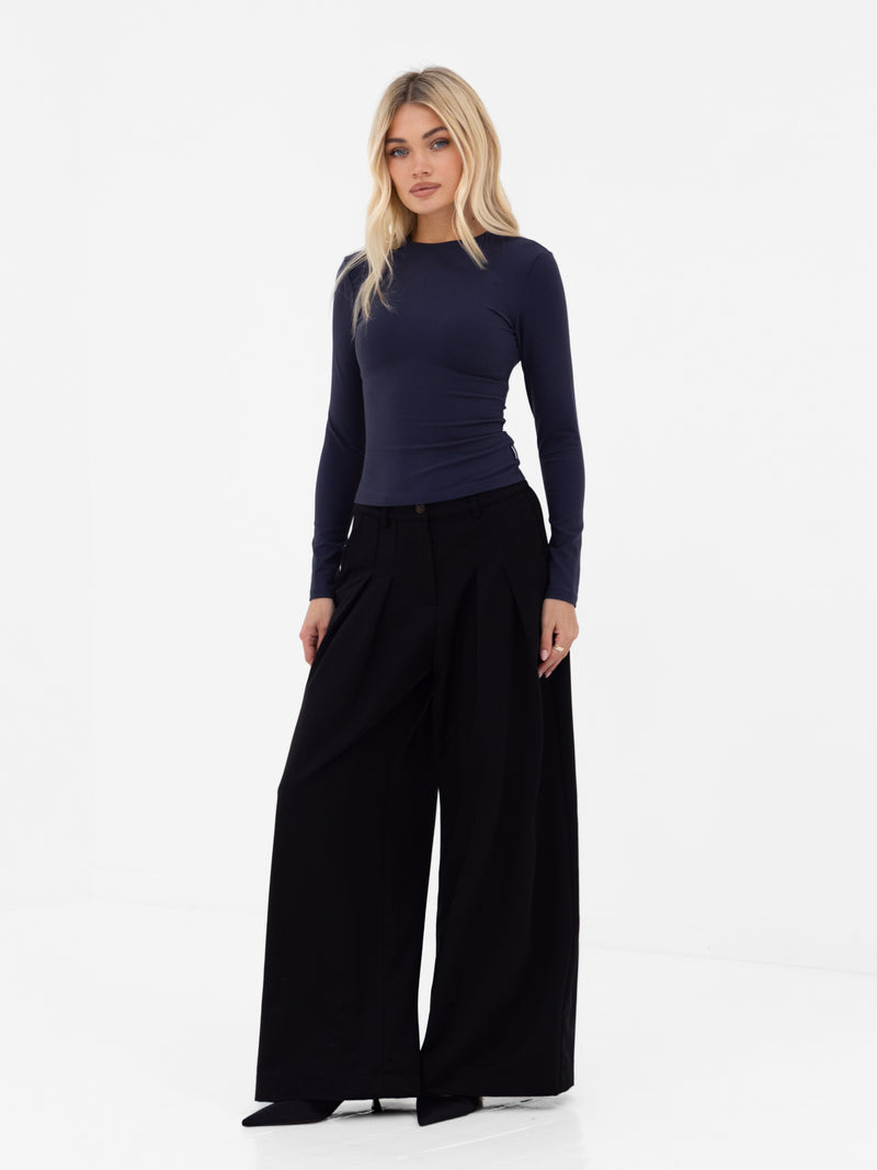 Lucia Long Sleeve Top - Soft Navy