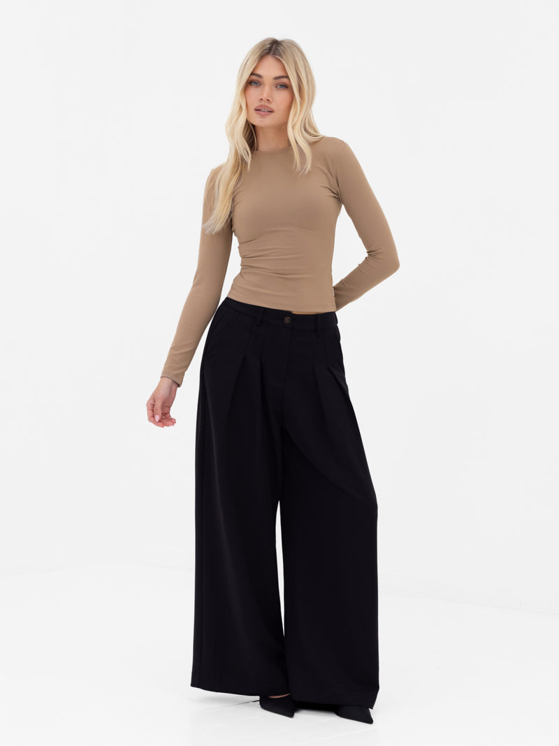 Lucia Long Sleeve Top - Tan