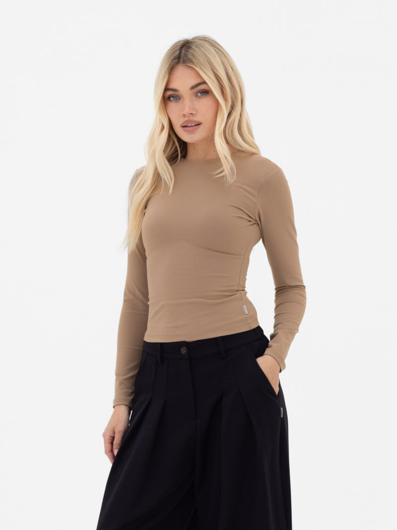 Lucia Long Sleeve Top - Tan