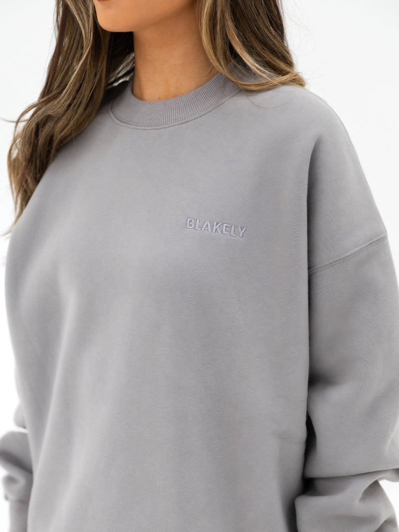 Isla Oversized Sweater - Mid Grey