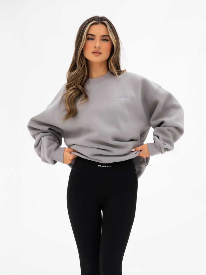 Isla Oversized Sweater - Mid Grey
