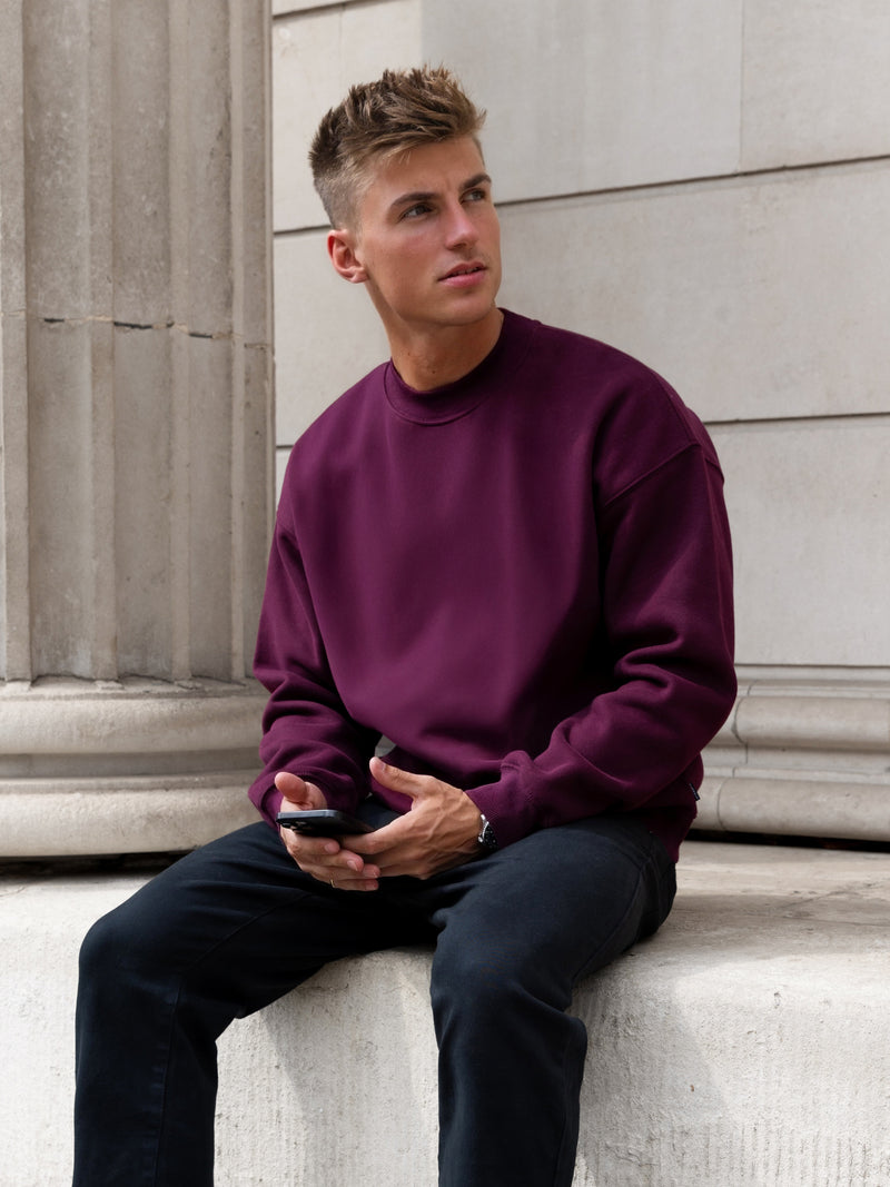 Declan Relaxed Sweater - Burgundy